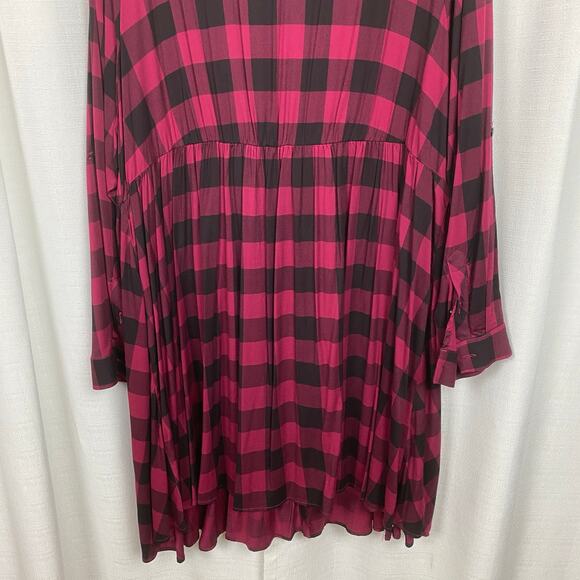 Torrid Red Plaid Button Front Shirt Dress Sz.3 - Picture 11 of 14